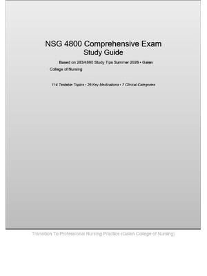 Preview of NSG 4800 Comprehensive Exam Study Guide Summer 2026