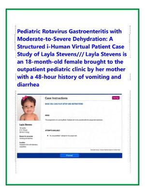 Preview of Pediatric Rotavirus Gastroenteritis with  Moderate-to-Severe Dehydration: A  Structured i-