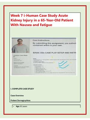 Preview image for Week 7 i-Human Case Study Acute  Kidney Injury in a 65-Year-Old Patient  With Nausea and Fatigue
