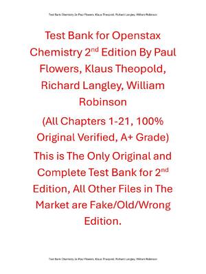 Preview of Test Bank Chemistry 2nd Edition By Paul Flowers, Klaus Theopold, Richard Langley, William