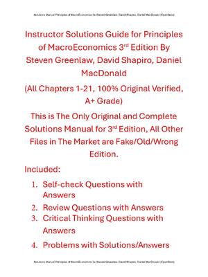Preview image for Instructor Solutions Guide for Principles of MacroEconomics 3rd Edition By Steven Greenlaw, David Shapiro, Daniel MacDonald