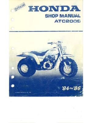 Preview of Honda ATC 200S 1984 1985 1986 Repair Workshop Service Manual