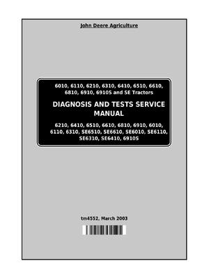 Preview of John Deere 6010, 6110, 6210, 6310, 6410, 6510, 6610 Repair Service Manual