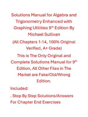 Preview of Solutions Manual For Algebra and Trigonometry Enhanced with Graphing Utilities 9th Edition