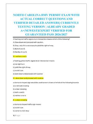 Preview of NORTH CAROLINA DMV PERMIT EXAM