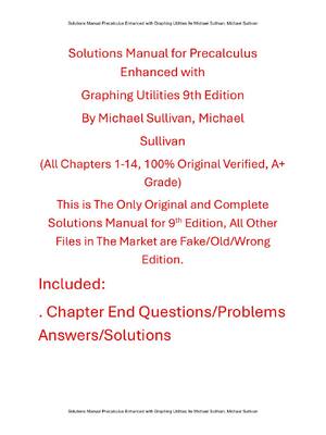 Preview of Solutions Manual Precalculus Enhanced with Graphing Utilities 9th Edition By Michael Sulli