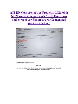 Preview of ATI RN Comprehensive Predictor 2026 with  NGN and real screenshots / with Questions  and c