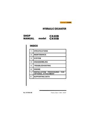 Preview of CASE CX50B MINI MIDI CRAWLER EXCAVATOR SERVICE REPAIR SHOP MANUAL