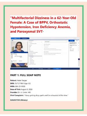 Preview of Multifactorial Dizziness in a 62-Year-Old  Female: A Case of BPPV, Orthostatic  Hypotensio