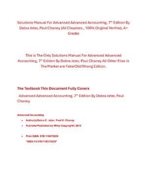 Preview of Solutions Manual For Advanced Accounting 7th Edition By Debra Jeter, Paul Chaney