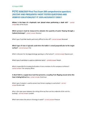 Preview image for FCTC 2026/2027 Final Test Exam 200 comprehensive questions  |RECENT AND FREQUENTLY MOST TESTED QUESTIONS AND  VERIFIED SOLUTIONS/GET IT 100% ACCURATE!! 2026!!