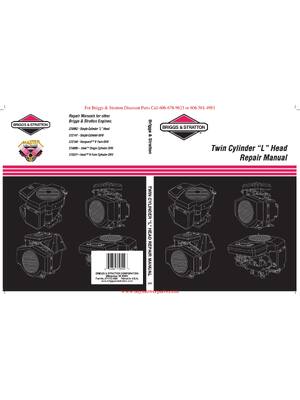 Preview of Briggs and Stratton Twin Cylinder "L" Head 271172 Air Cooled Engines Repair Manual