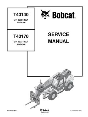 Preview of BobCat T40140 T40170 Repair Shop Service Manual