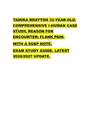 Preview of TAMIKA BRAYTON 33-YEAR-OLD.  COMPREHENSIVE I-HUMAN CASE  STUDY, REASON FOR  ENCOUNTER: FLA