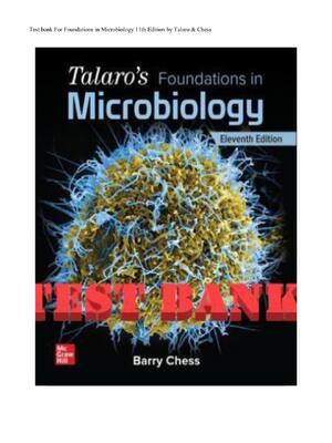 Preview image for Complete Test bank For Foundations in Microbiology 11th Edition by Talaro & Chess All Chapters! ALREADY RATED A+ 100% CORRECT ANSWERS