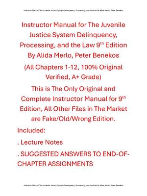 Preview of Instructor Manual For The Juvenile Justice System Delinquency, Processing, and the Law 9th