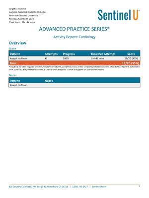 Preview image for Cardiology Activity Report: Performance Insights and Competencies/ APS Joseph Hoffman_ Complete Sentinel u Report | Updated 2026.