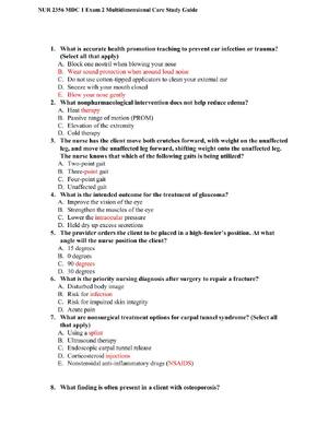 Preview image for NUR 2356 MDC 1 Exam 2 Multidimensional Care Study Guide Questions and Answers! 100% CORRECT ANSWERS ALREADY RATED A+