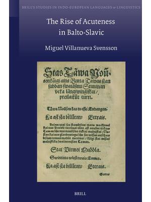 Preview of eBook PDF The Rise of Acuteness in Balto-Slavic By Miguel Villanueva Svensson