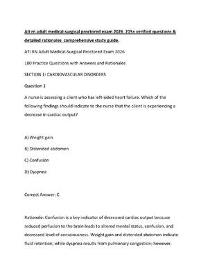 Preview image for Ati rn adult medical-surgical proctored exam 2026  215+ verified questions & detailed rationales  comprehensive study guide.