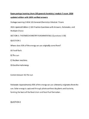 Preview image for Exam portage learning chem 103 general chemistry i module 7 exam  2026 updated edition with 100