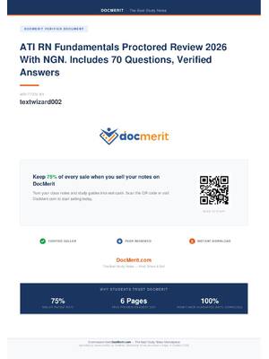 Preview of ATI RN Comprehensive Predictor 2026  Exit — NGN 180 Screenshot  Questions&Answers With Ver