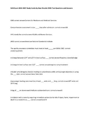 Preview image for NAB Exam 2026-2027 Study Guide by Stan Mucinic With Test Questions and Answers! 100% CORRECT ANSWERS ALREADY RATED A+