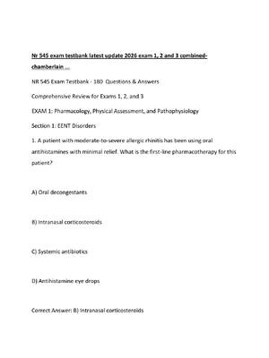 Preview of Nr 545 exam testbank latest update 2026 exam 1, 2 and 3 combined- chamberlain ...