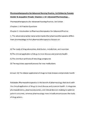 Preview of Pharmacotherapeutics for Advanced Nursing Practice, 1st Edition by Tammie Demler & Jacquel