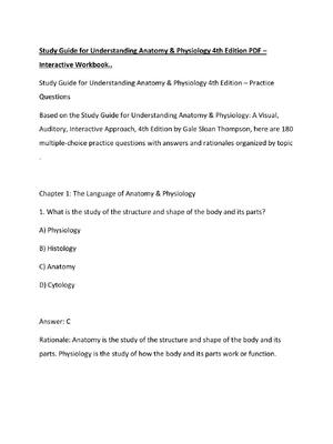 Preview of Study Guide for Understanding Anatomy & Physiology 4th Edition PDF – Interactive Workbook.