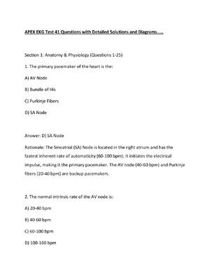 Preview of APEX EKG Test 41 Questions with Detailed Solutions and Diagrams