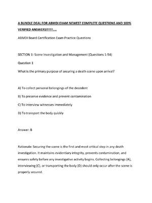 Preview of A BUNDLE DEAL FOR ABMDI EXAM NEWEST COMPLETE QUESTIONS AND 100