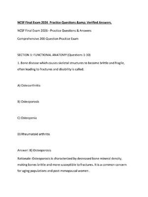 Preview of NCSF Final Exam 2026  Practice Questions &amp; Verified Answers.