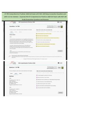 Preview of ATI RN Comprehensive Predictor Exit Proctored Exam 2026 with NGN: 180 Real Exam Questions