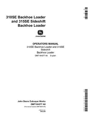 Preview of John Deere 310SE 315SE Backhoe Loader Operation Test Technical Manual