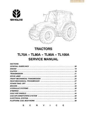 Preview of New Holland TL70A TL80A TL90A TL100A Tractors Service Repair Manual