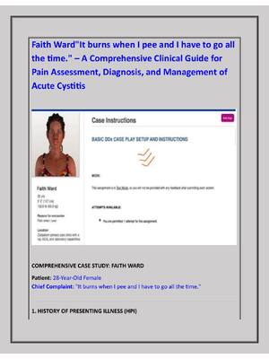 Preview image for Faith Ward"It burns when I pee and I have to go all  the time." – A Comprehensive Clinical Guide for  Pain Assessment, Diagnosis, and Management of  Acute Cystitis