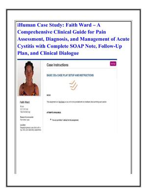 Preview image for iHuman Case Study: Faith Ward – A  Comprehensive Clinical Guide for Pain  Assessment, Diagnosis, and Management of Acute  Cystitis with Complete SOAP Note, Follow-Up  Plan, and Clinical Dialogue