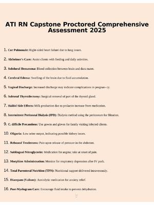 Preview of ATI RN Capstone Proctored Comprehensive  Assessment 2025