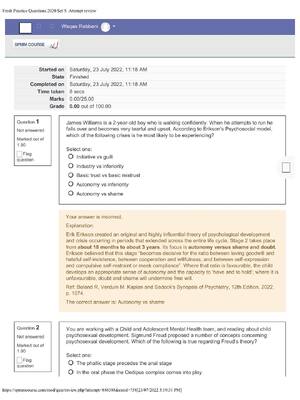 Preview of Fresh Practice Questions 2020 Set 5: Attempt review