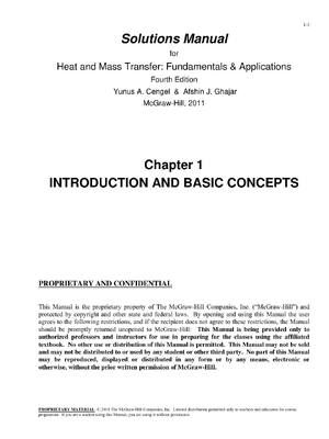 Preview of Solutions Manual Heat and Mass Transfer Fundamentals and Applications 4th Edition By Yunus