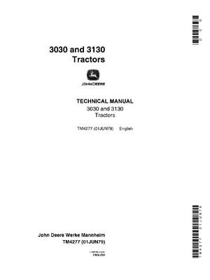Preview of John Deere 3030 & 3130 Tractor Technical Service Repair Manual TM4277