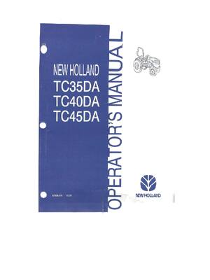 Preview of New Holland TC35DA TC40DA TC45DA Tractors OPERATOR Manual