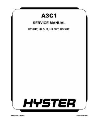 Preview of HYSTER FORKLIFT (A3C1) SERVICE REPAIR SHOP MANUAL