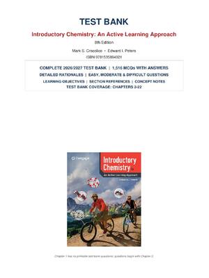 Preview of Introductory Chemistry: An Active Learning Approach 8th Edition Test Bank – Cracolice & Pe