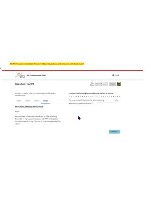 Preview of ATI RN Fundamentals 2026 Proctored Exam | Level 3 Practice Questions and Answers with Rati