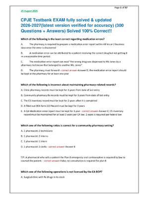 Preview of CPJE Testbank EXAM fully solved & updated  2026-2027(latest version verified for accuracy)