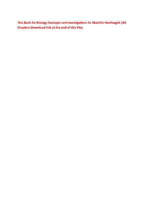 Preview of Test Bank for Biology Concepts and Investigations 2e Mariëlle