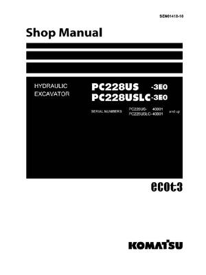 Preview of Komatsu PC228US-3E0, PC228USLC-3E0 Hydraulic Excavator Service Manual