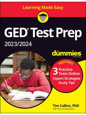 Preview of   GED Test Prep 2023,2024 For Dummies Book + 3 Practice Tests Online 6th Edition By Tim Collins